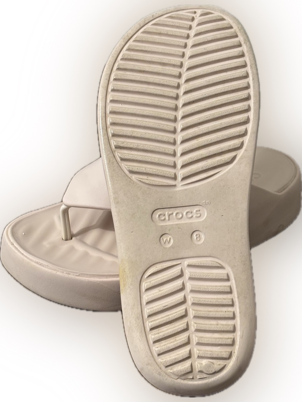 CROCS Women's Platform Flip Sandals in Pale Pink - Picture 3 of 6